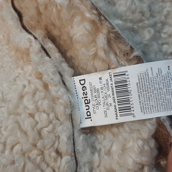 Desigual Blue and Brown Denim Jacket with Shearling - Picture 9 of 11